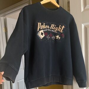 Vintage Croft and barrow  mens size medium oversized Poker Night Black Sweater